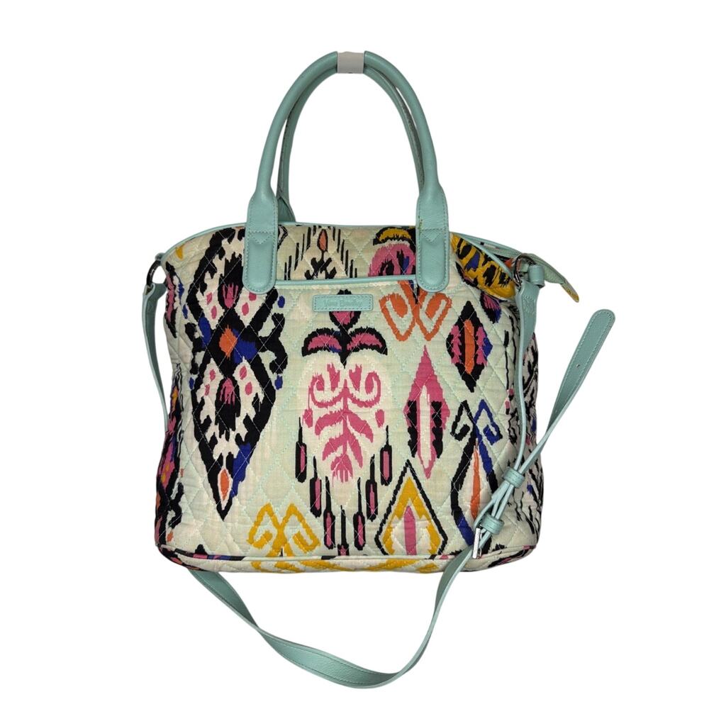 Vera Bradley Purse Small Trimmed Pueblo Teal Retired Crossbody Handbag Aztec